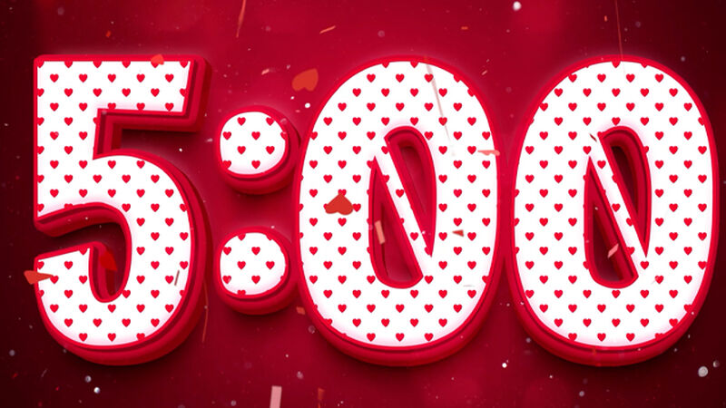 Love Bold Heart Confetti Countdown